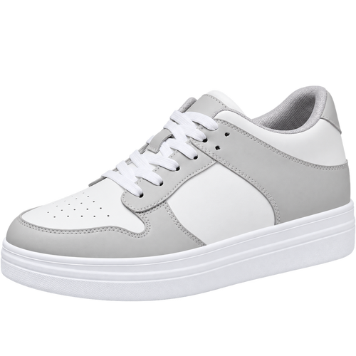 Mollo Eclipse – sneaker rétro blanche et gris clair rehaussante homme, +8 cm invisibles