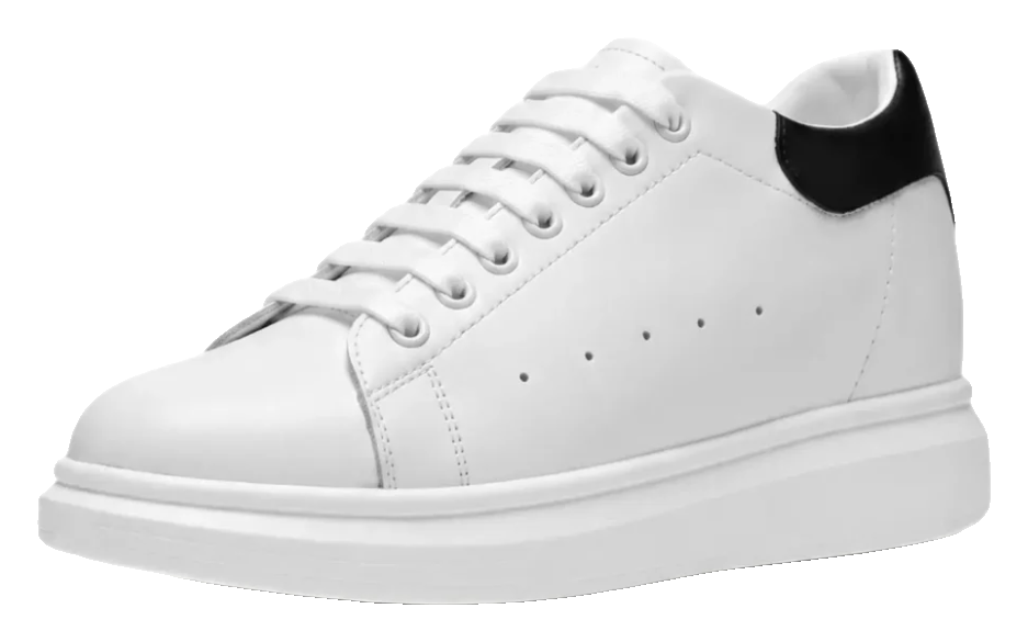 Mollo Contraste – sneaker blanche rehaussante, talon noir